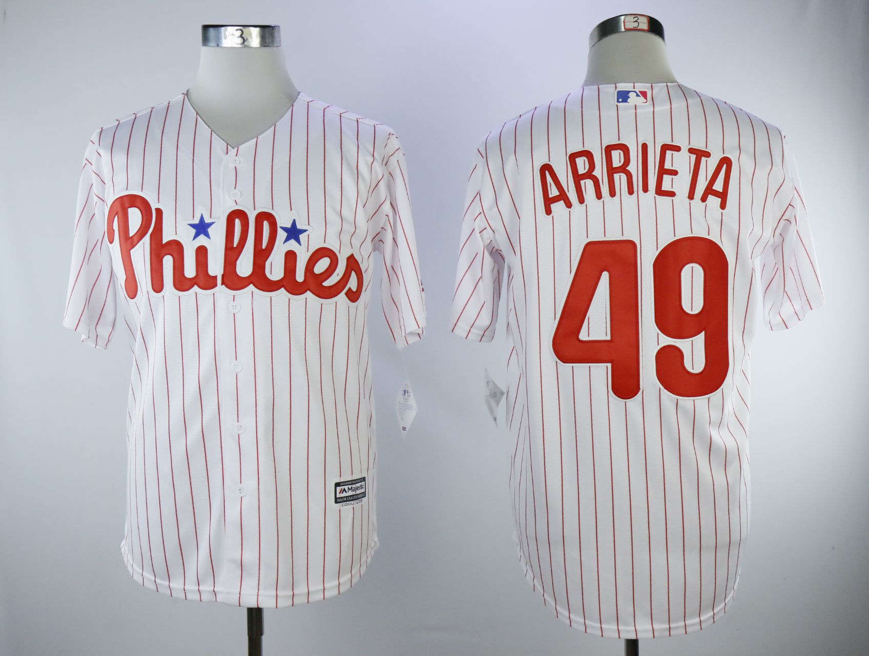 Men Philadelphia Phillies 49 Arrieta White Game MLB Jerseys